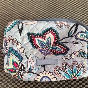 Vera Bradley Blue and Pink Cosmetic Bag with Paisley Design